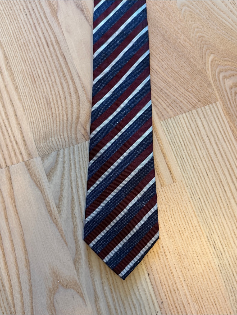 Classic Striped Burgundy and Navy Men's Tie